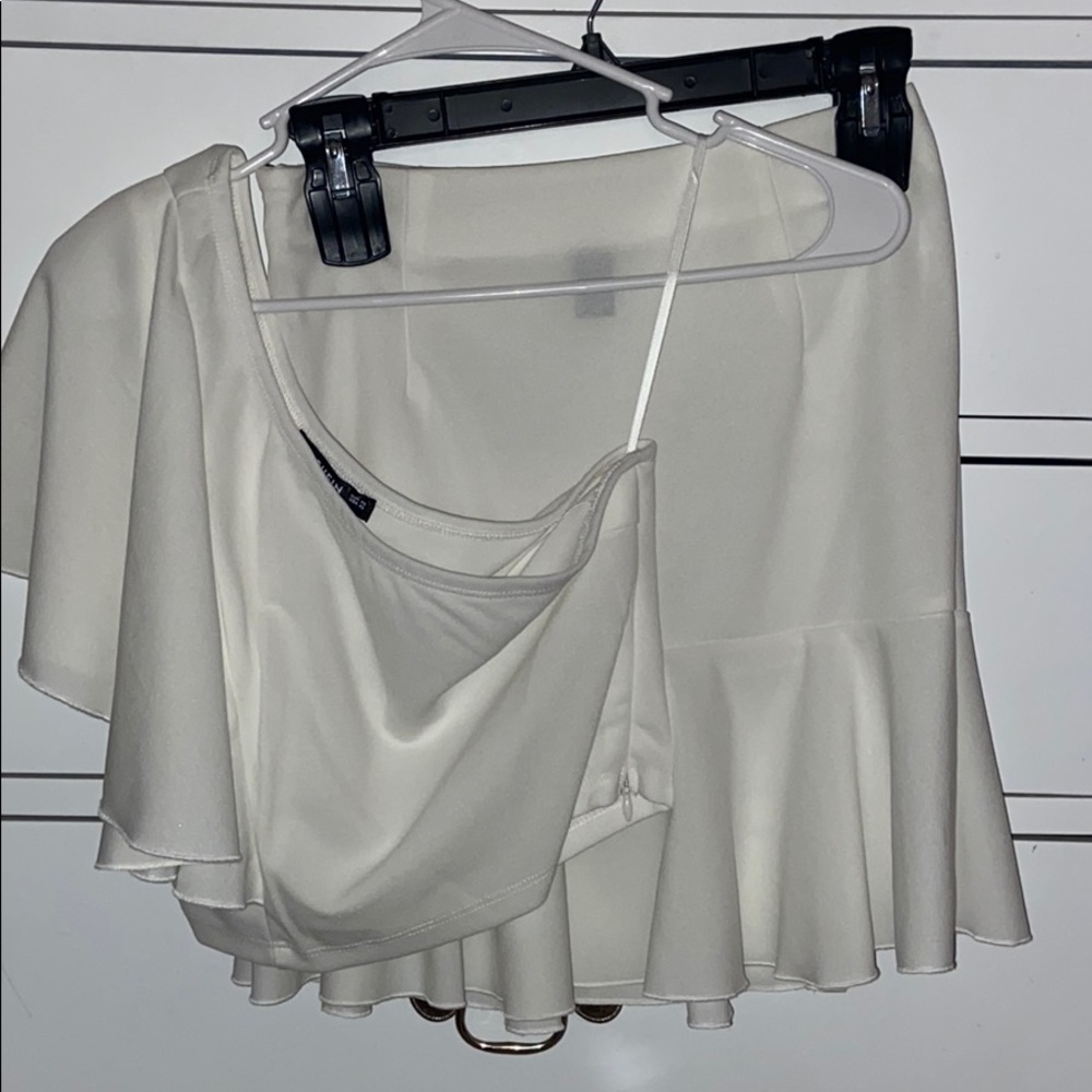 SHEIN white two-piece outfit🌸💗